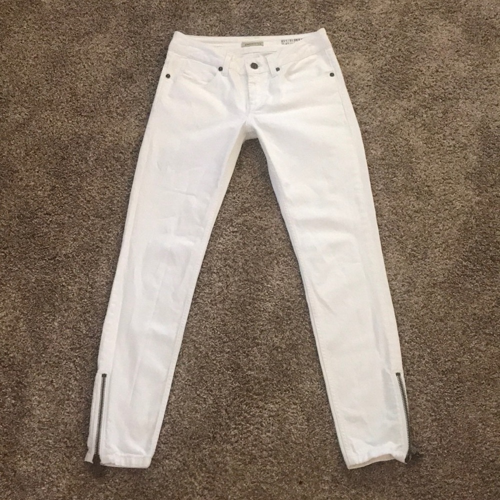 Burberry Brit White Skinny Leg Ankle Zip jeans 27